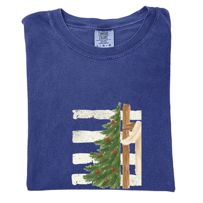 Christmas Tree Cross Design Comfort Colors T-Shirt & Gildan Sweatshirt