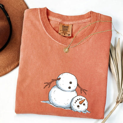 It's Fine I'm Fine Snowman Comfort Colors T-Shirt And Gildan Sweatshirt