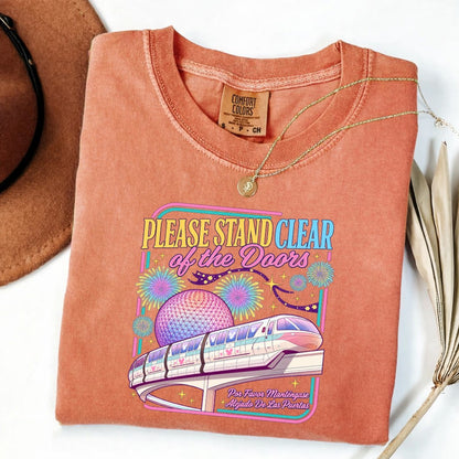 Please Stand Clear Of The Doors Retro Monorail Comfort Colors T-Shirt
