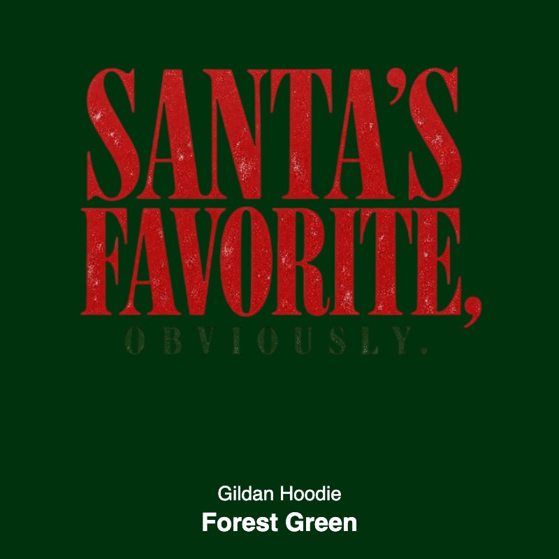 Santa's Favorite Holiday Graphic Gildan Sweatshirt / Comfort Colors T-Shirt