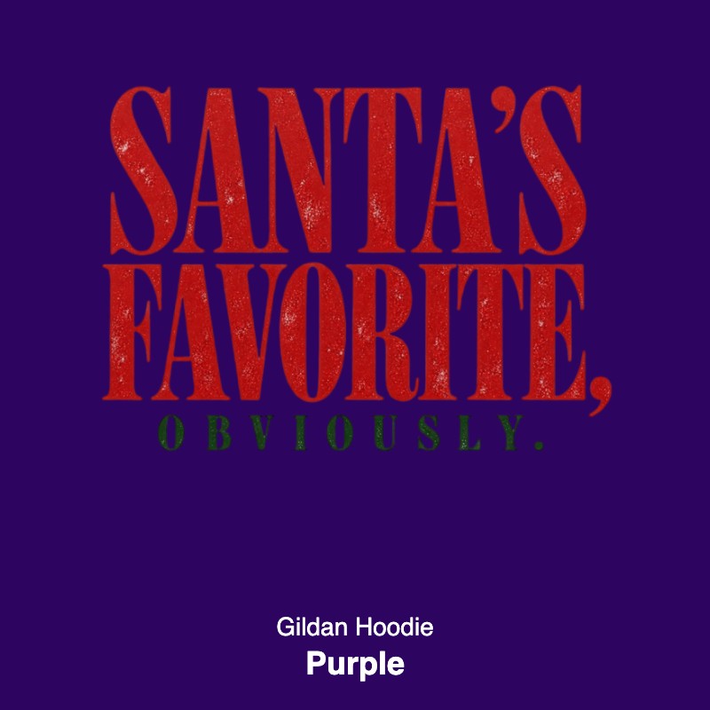 Santa's Favorite Holiday Graphic Gildan Sweatshirt / Comfort Colors T-Shirt