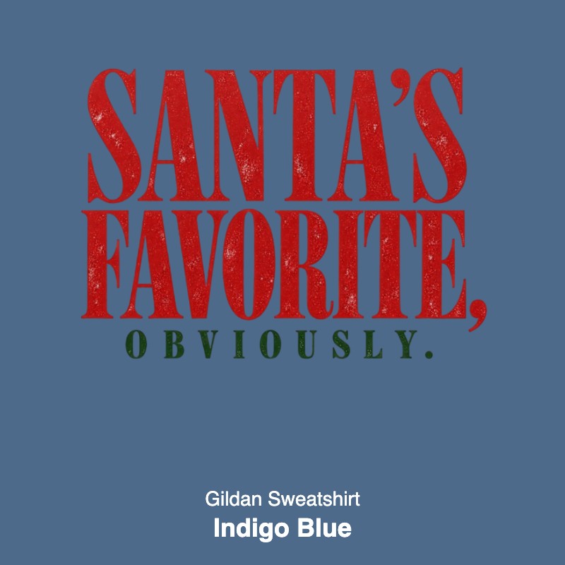 Santa's Favorite Holiday Graphic Gildan Sweatshirt / Comfort Colors T-Shirt