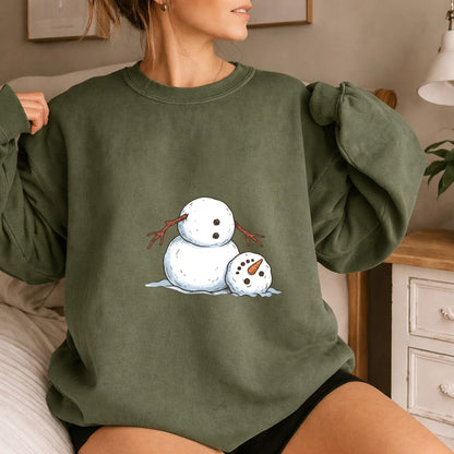 It's Fine I'm Fine Snowman Comfort Colors T-Shirt And Gildan Sweatshirt