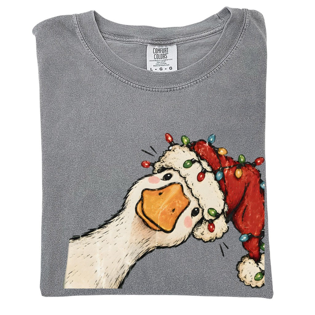 Jolly Christmas Goose Comfort Colors T-Shirt