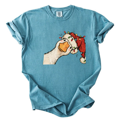 Jolly Christmas Goose Comfort Colors T-Shirt
