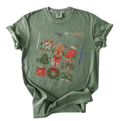 Cozy Folk Christmas Icons Comfort Colors T-Shirt