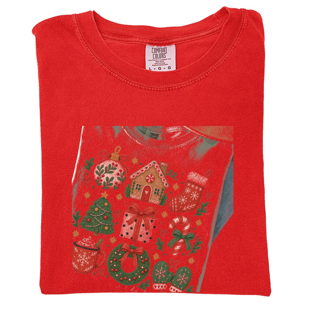 Cozy Folk Christmas Icons Comfort Colors T-Shirt