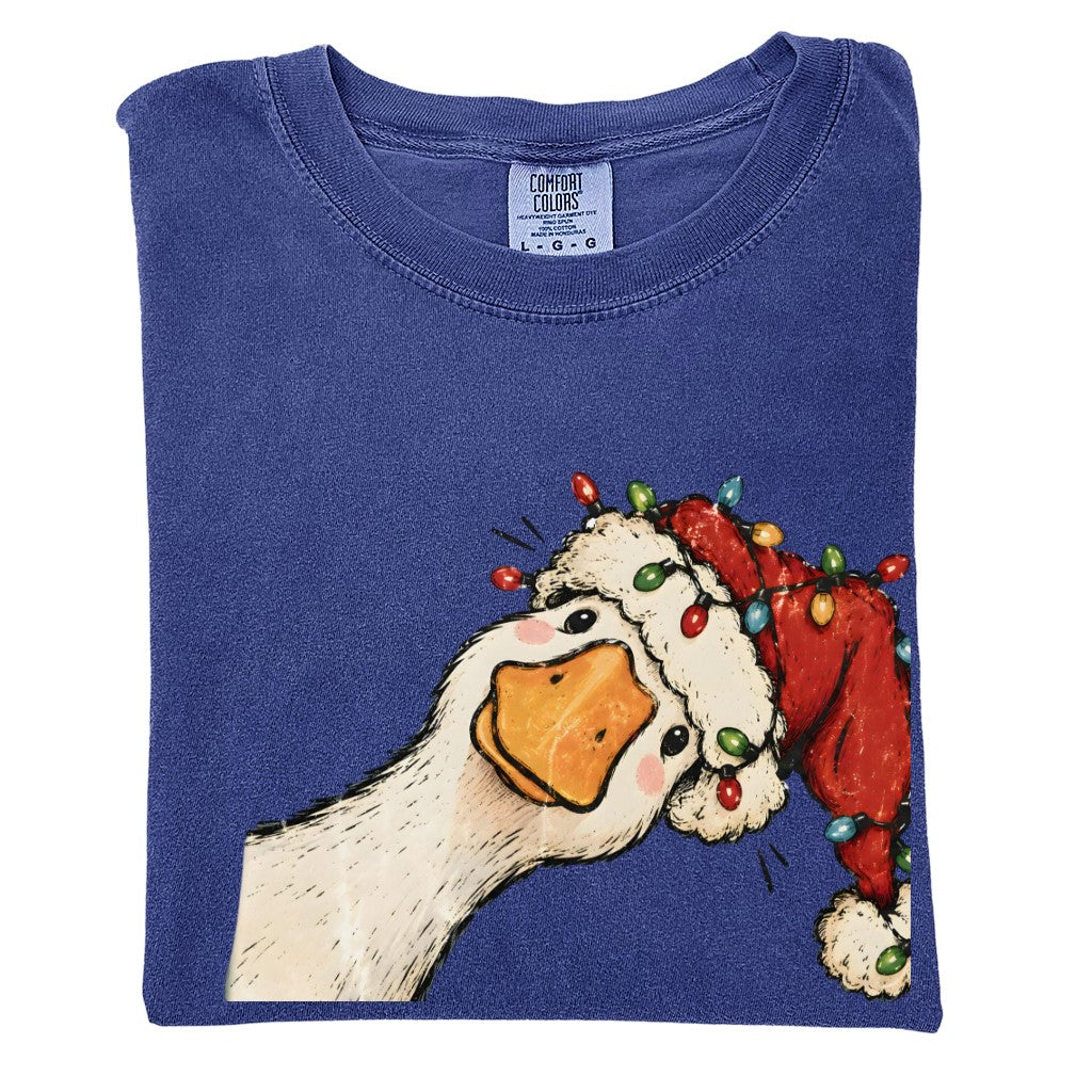 Jolly Christmas Goose Comfort Colors T-Shirt