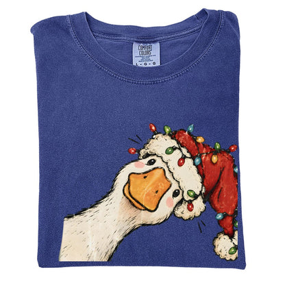 Jolly Christmas Goose Comfort Colors T-Shirt