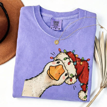 Jolly Christmas Goose Comfort Colors T-Shirt