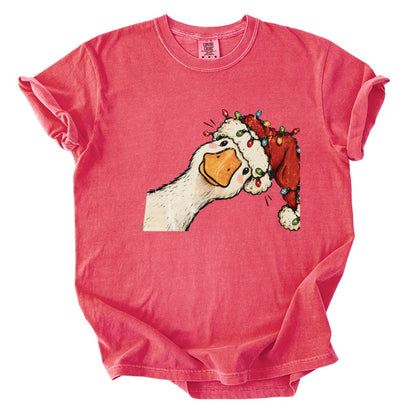 Jolly Christmas Goose Comfort Colors T-Shirt