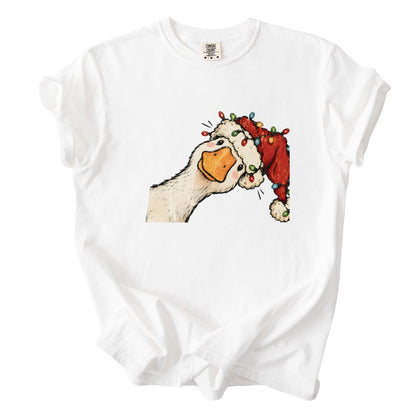 Jolly Christmas Goose Comfort Colors T-Shirt