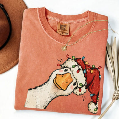 Jolly Christmas Goose Comfort Colors T-Shirt